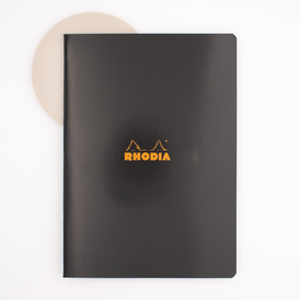 Rhodia Staplebound Notebook A4 Lined Black