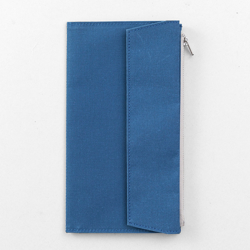 Traveler's Factory Paper Cloth Zipper Case Regular Size Blue